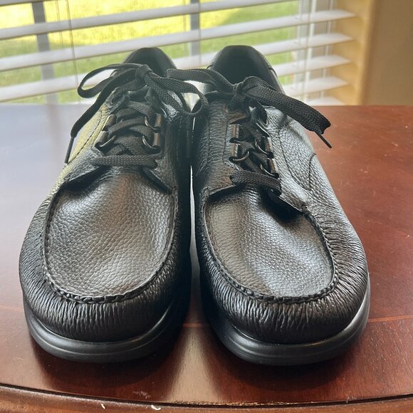 SAS "Bout Time Mens Black Leather Shoes Sz 11M Lace Up Orthopedic Comfort USA - Picture 1 of 9